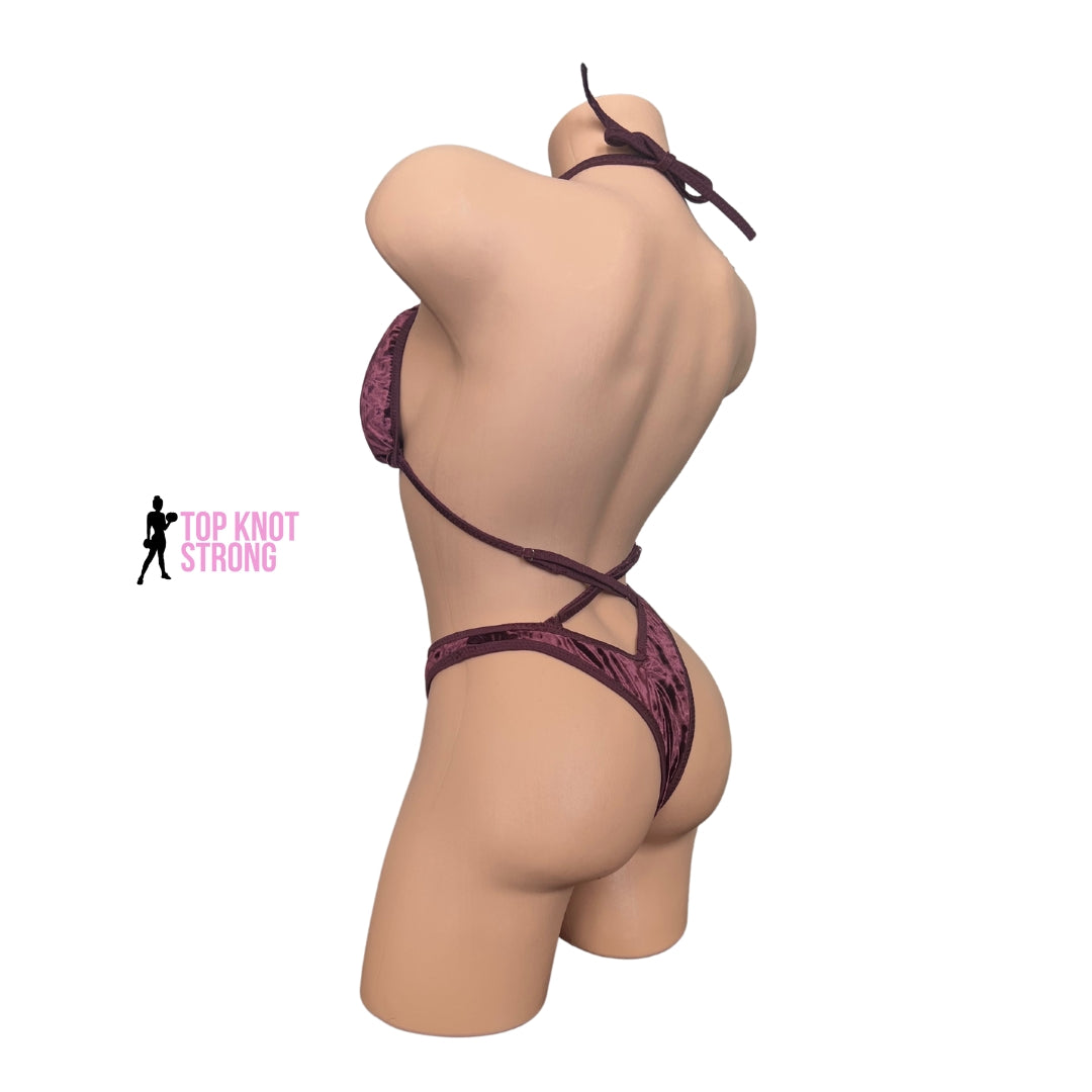 Fig Velvet Maroon Figure Physique Practice Posing Suit