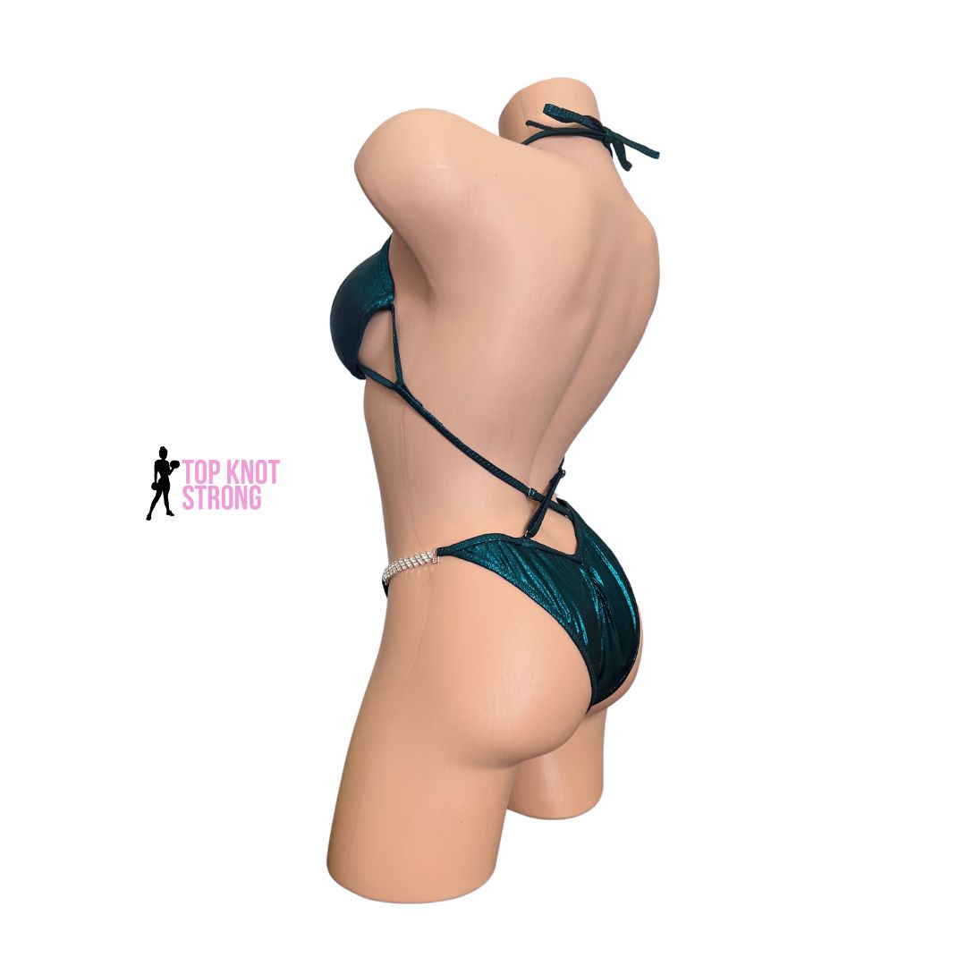 Peacock Teal Figure Physique Bodybuilding Competition Suit