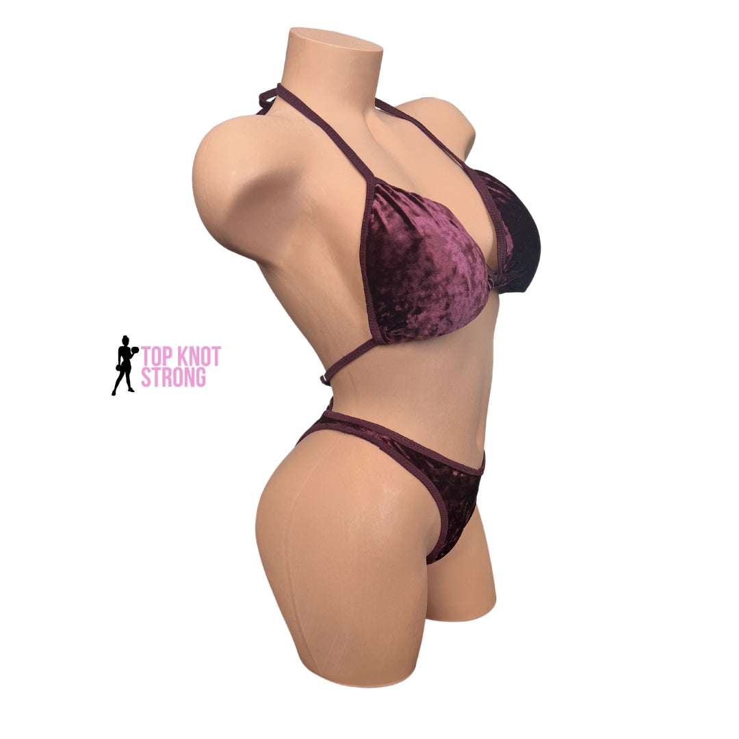 Fig Velvet Maroon Figure Physique Practice Posing Suit