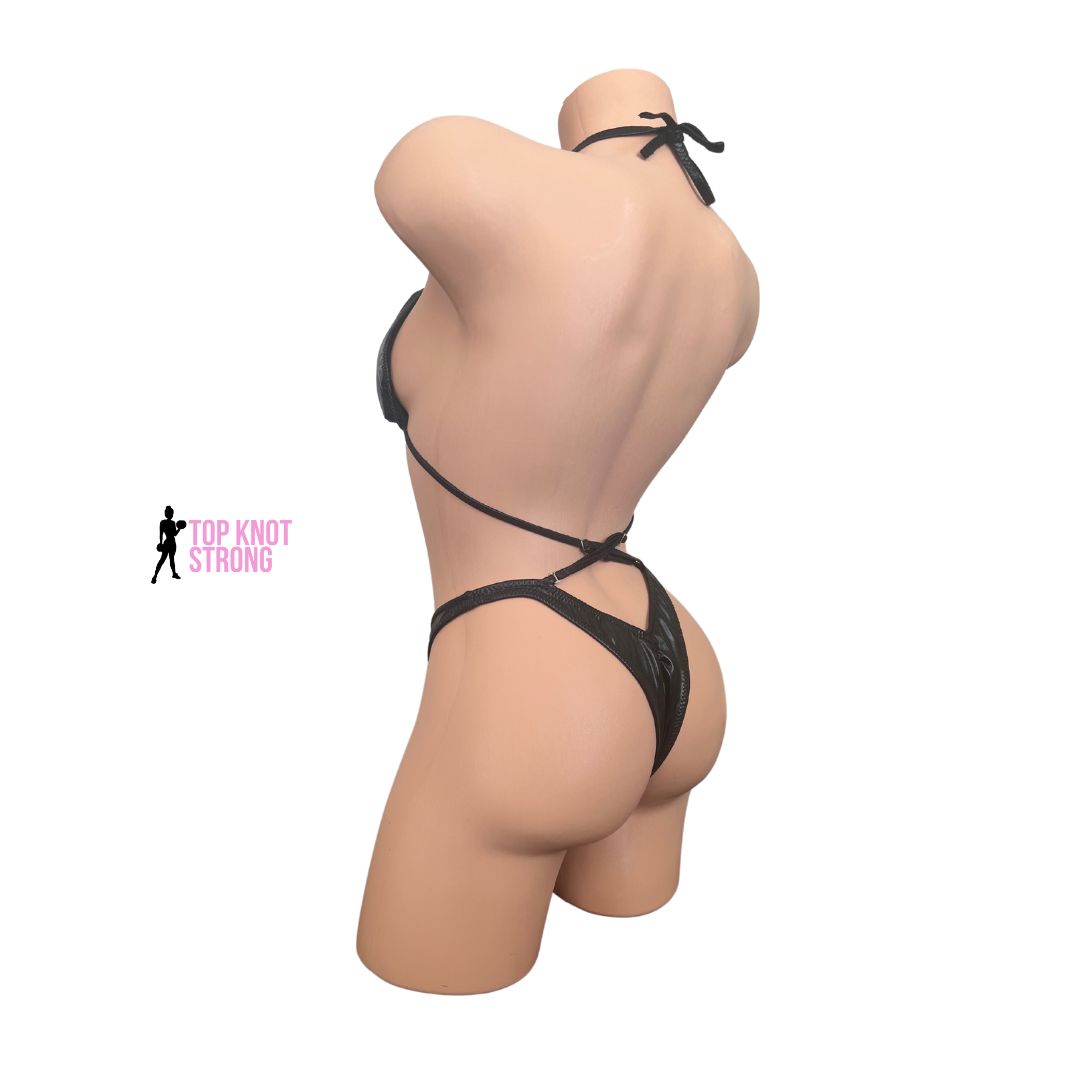 Wet Black Figure Physique Posing Practice Suit