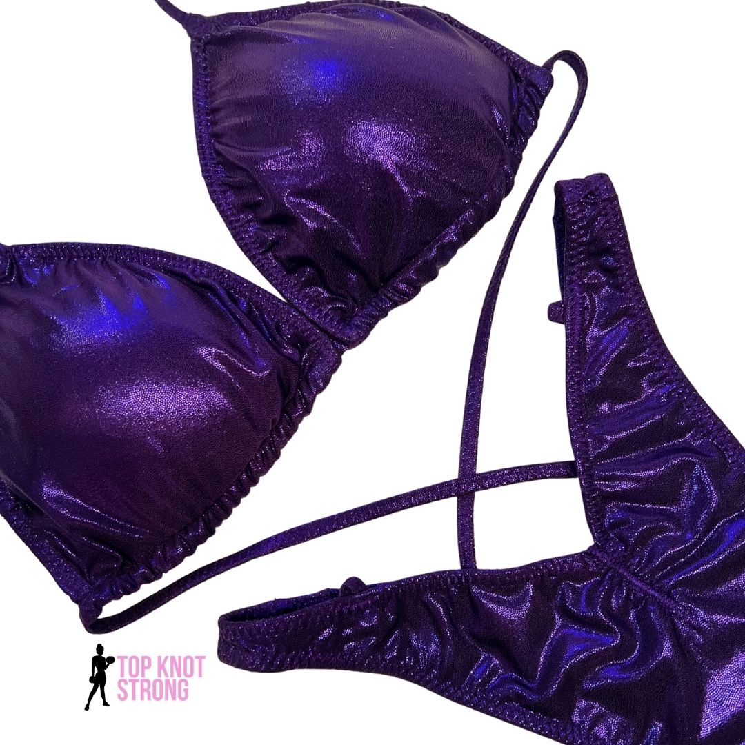 Deep purple figure physique posing practice suit