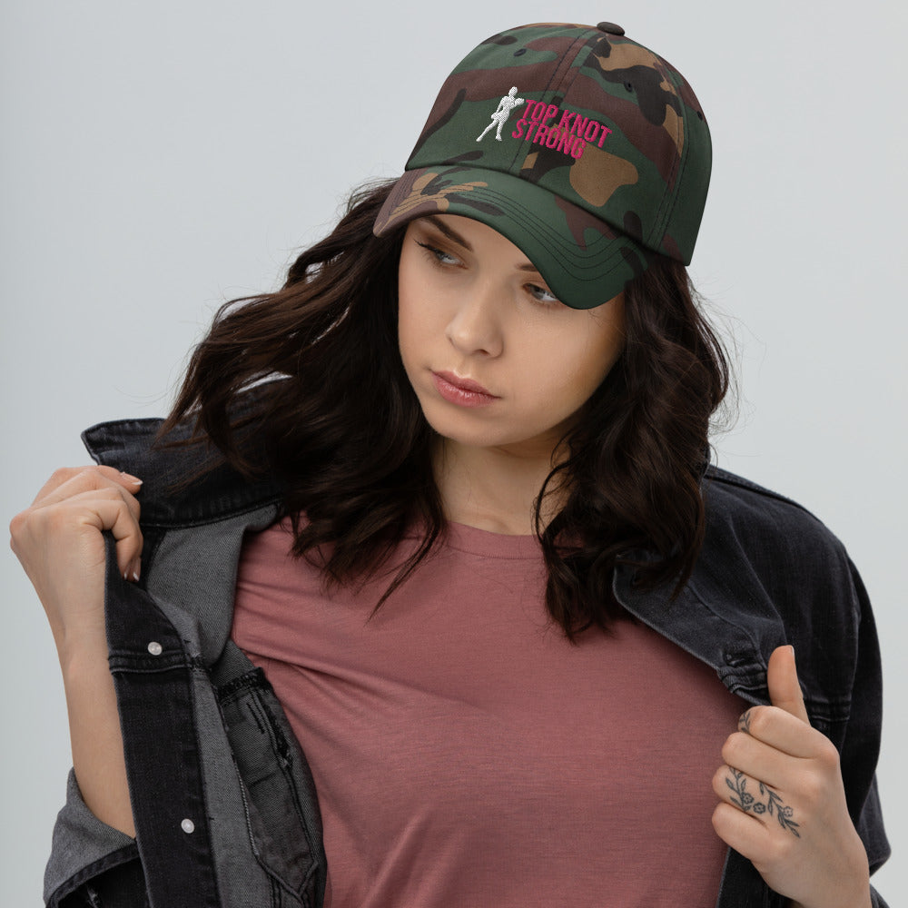 Camo Print Top Knot Strong Hat