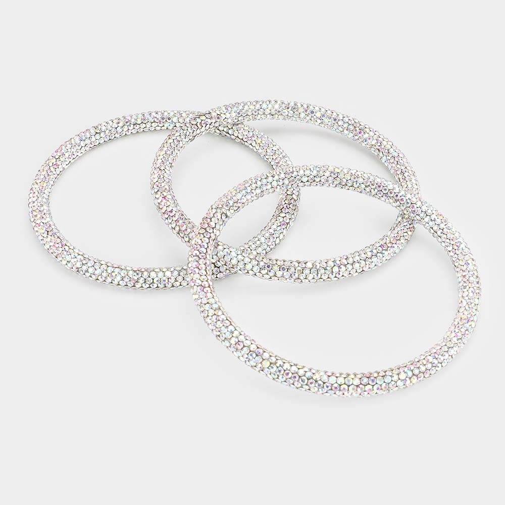 Crystal AB Pave Layered Bikini Competition Bracelet