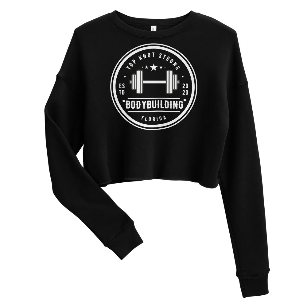 Vintage Bodybuilding Top Knot Strong Crop Sweatshirt
