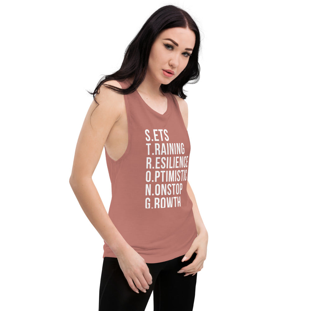 Sets Training Resilience Nonstop Growth Ladies’ Muscle Tank | Gym Workout Shirt