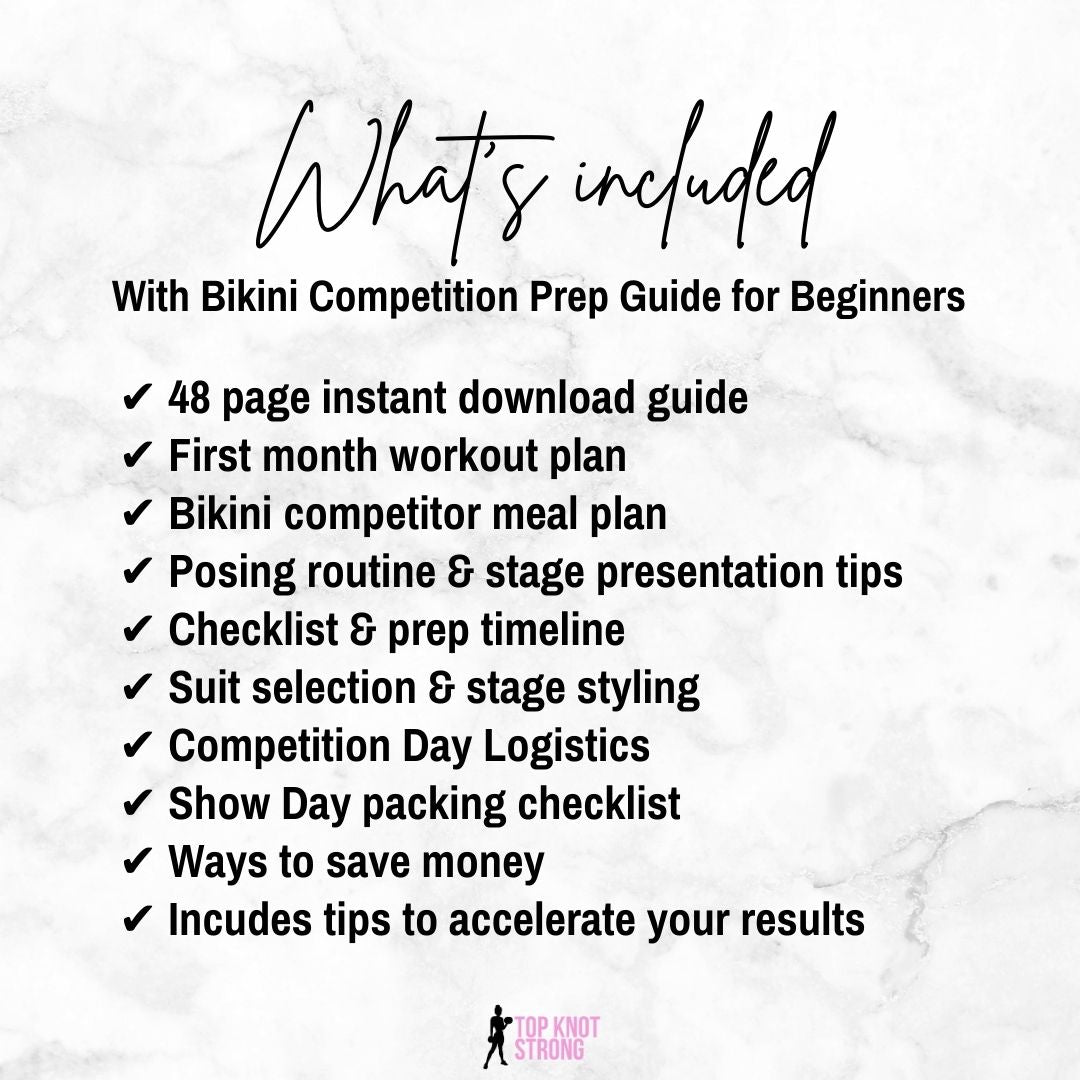What's included in bikini competition prep guide for beginners