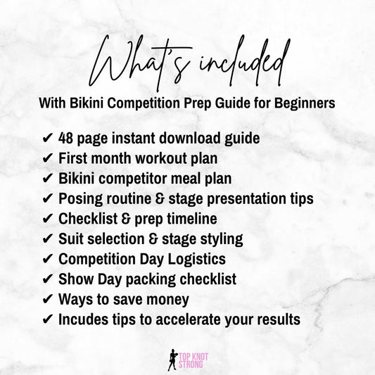 What's included in bikini competition prep guide for beginners