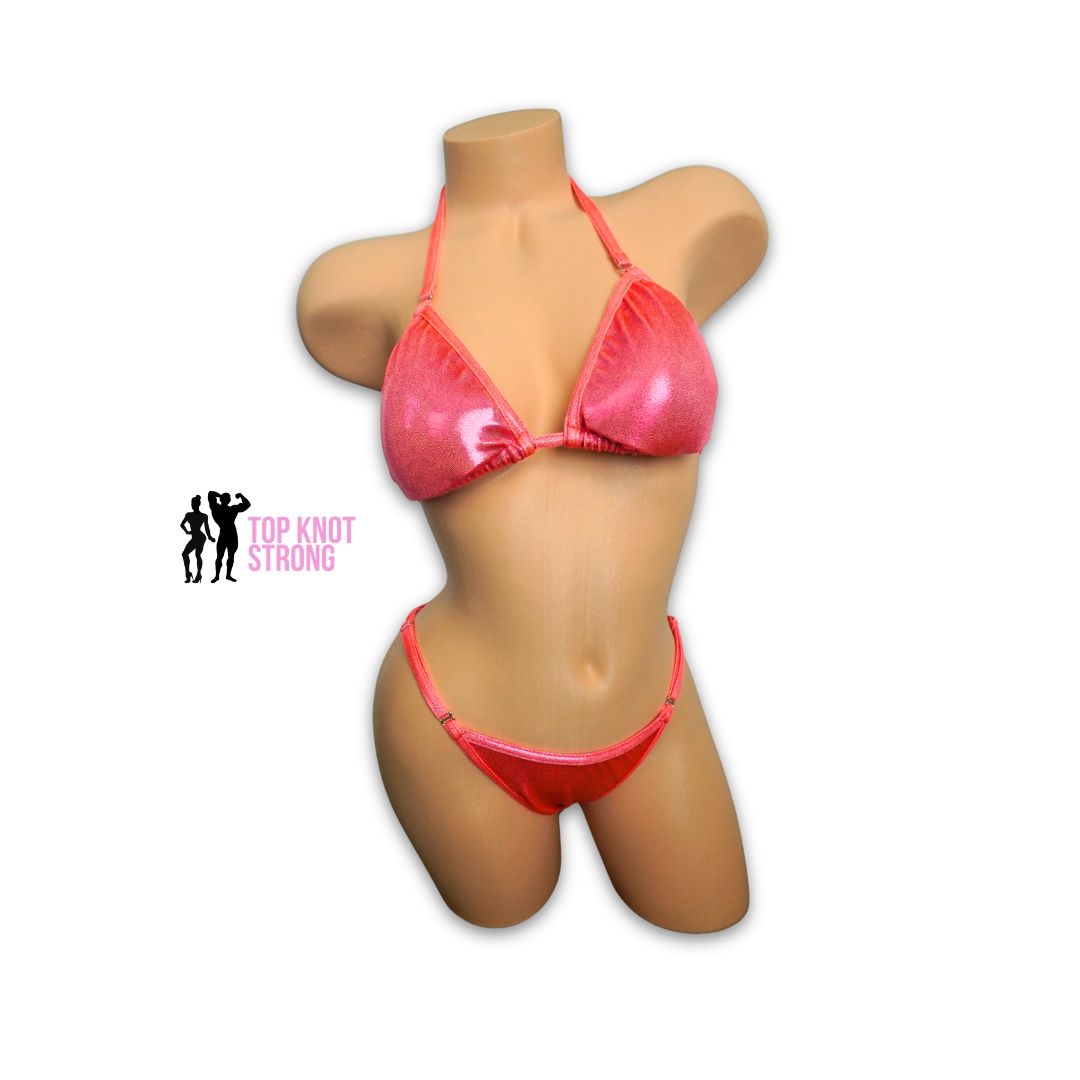 Coral Orange Fit Model Bikini Competition Suit