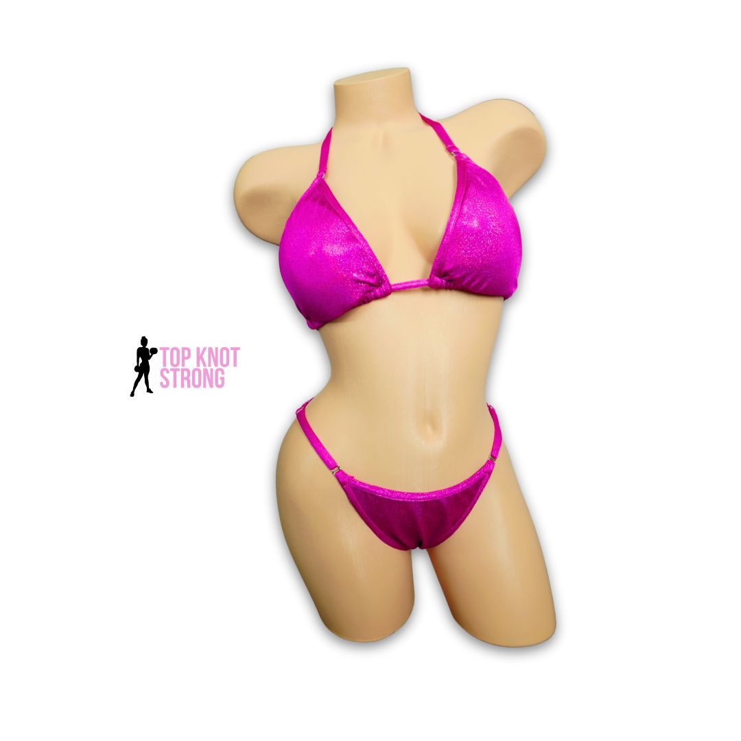 Malibu Pink Fit Model Bikini Competition Suit
