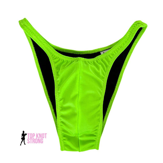 Neon Green Men's Bodybuilding Posing Trunks