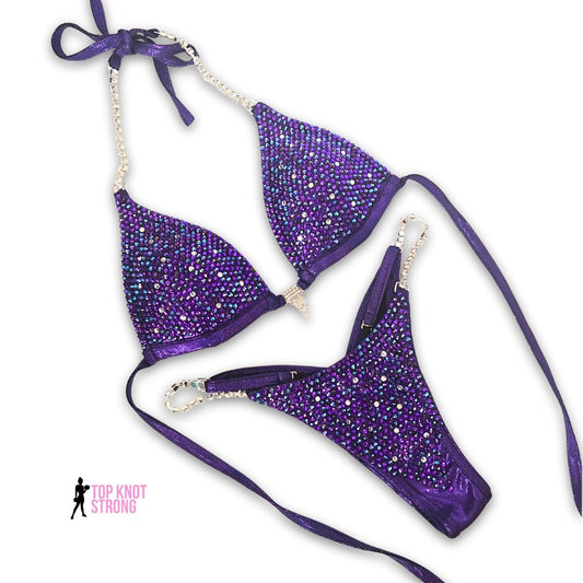 Purple Reign Crystal Bikini Competition Suit