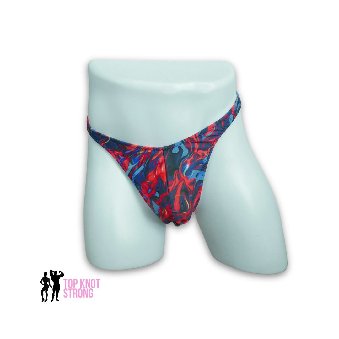 Flame Print Men's Bodybuilding Posing Trunks