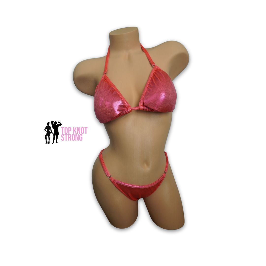 Coral Orange Fit Model Bikini Competition Suit