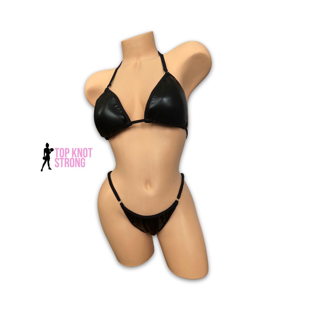 Wet Black Bikini Posing Practice Suit