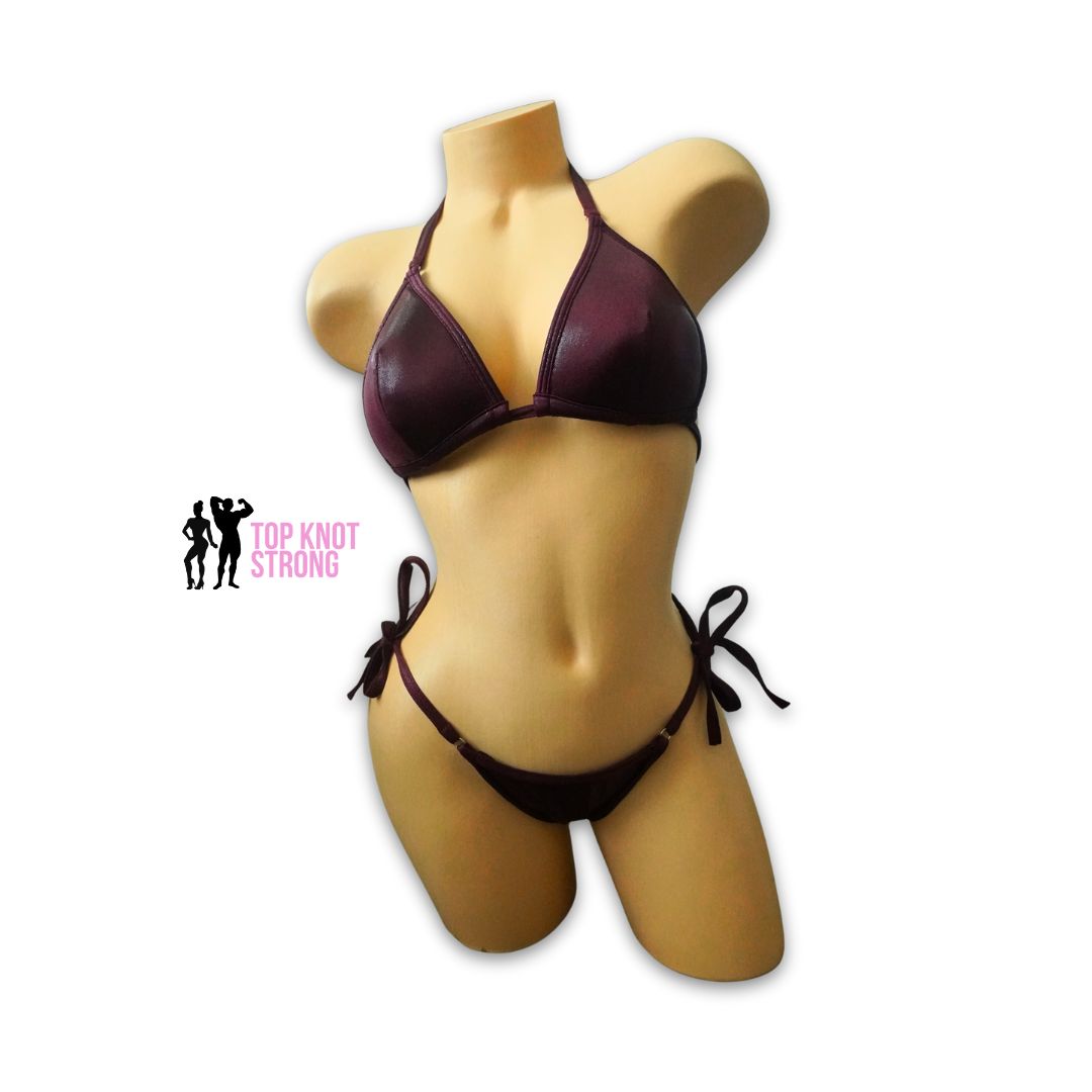 Burgundy Red Bikini Posing Practice Suit