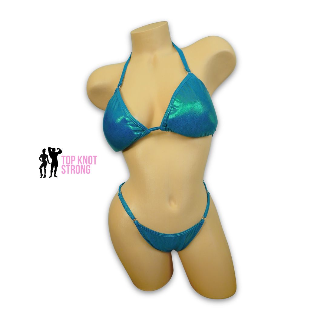 Mystique Teal Fit Model Bikini Competition Suit
