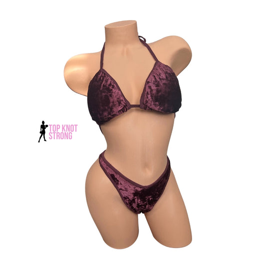 Fig Velvet Maroon Figure Physique Practice Posing Suit