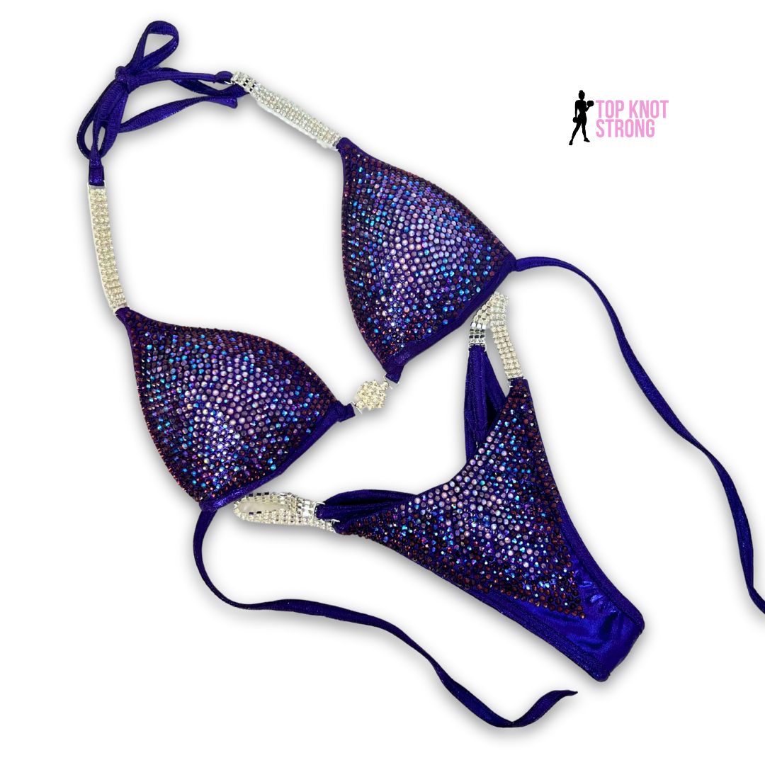 Cosmic Vortex Dark Purple Crystal Wellness Competition Suit