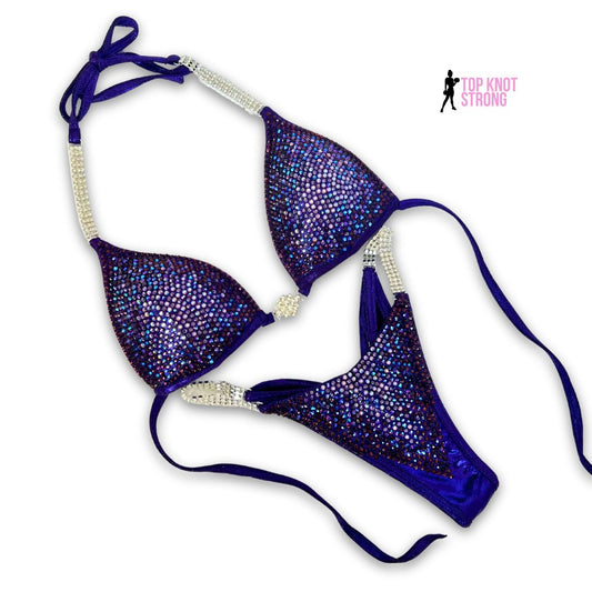 Cosmic Vortex Dark Purple Crystal Wellness Competition Suit