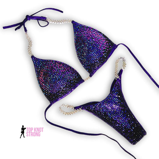 Purple Vixen Crystal Bikini Competition Suit