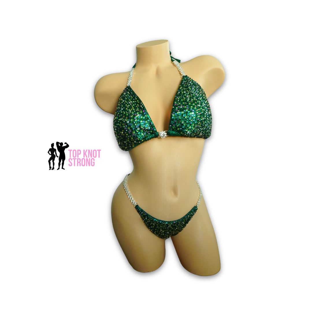 Emerald Enchantress Crystal Bikini Competition Suit
