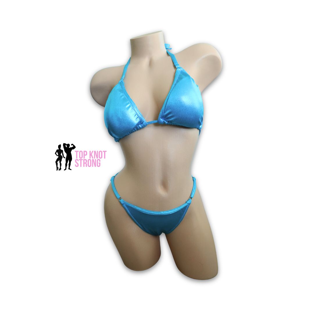 Aqua Blue Fit Model Bikini Competition Suit