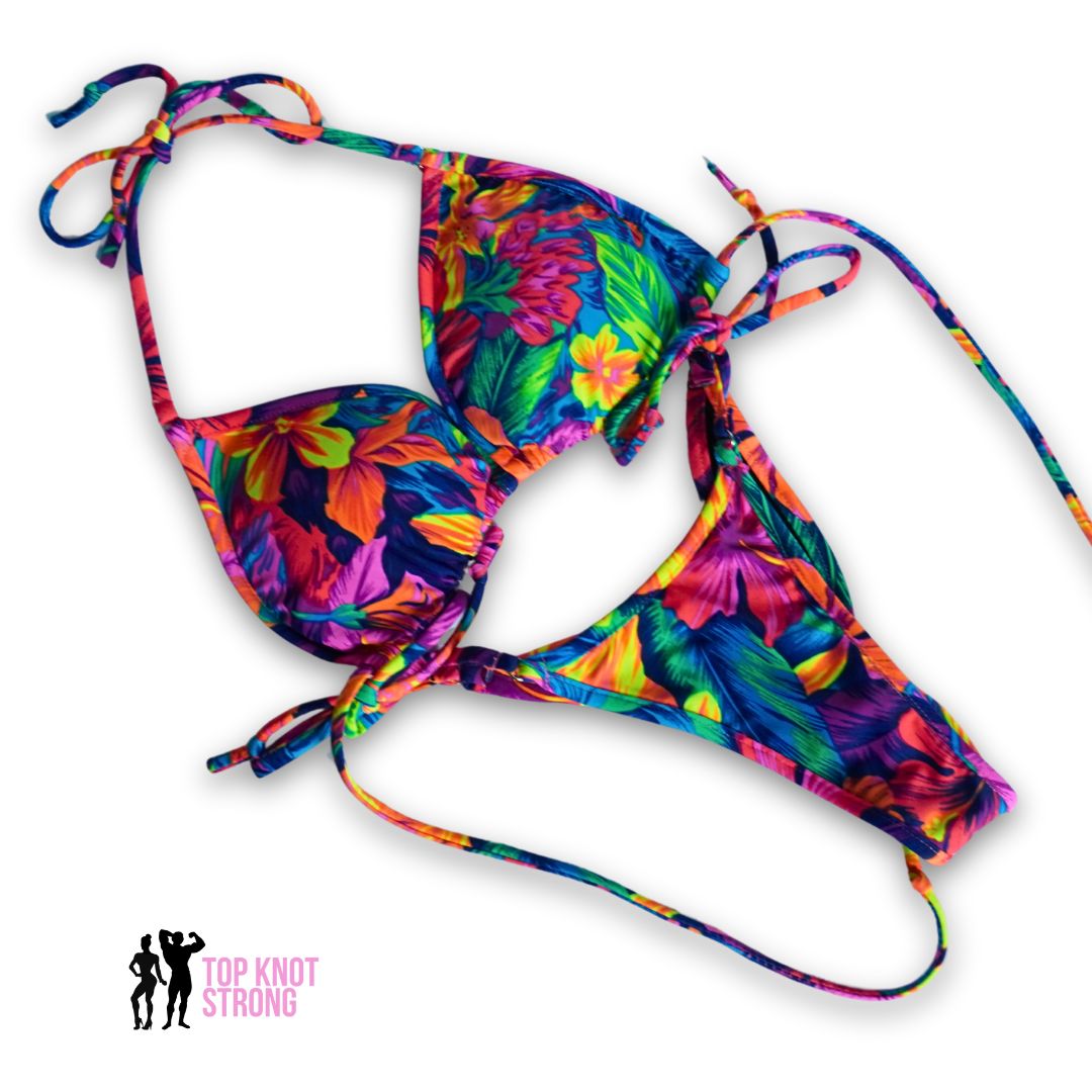 RTS: Tropical Neon Bikini Posing Practice Suit