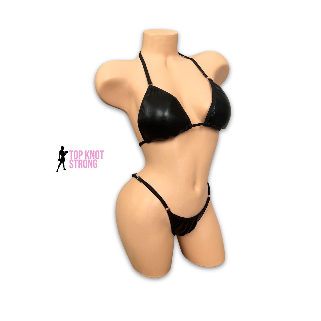 Wet Black Bikini Posing Practice Suit