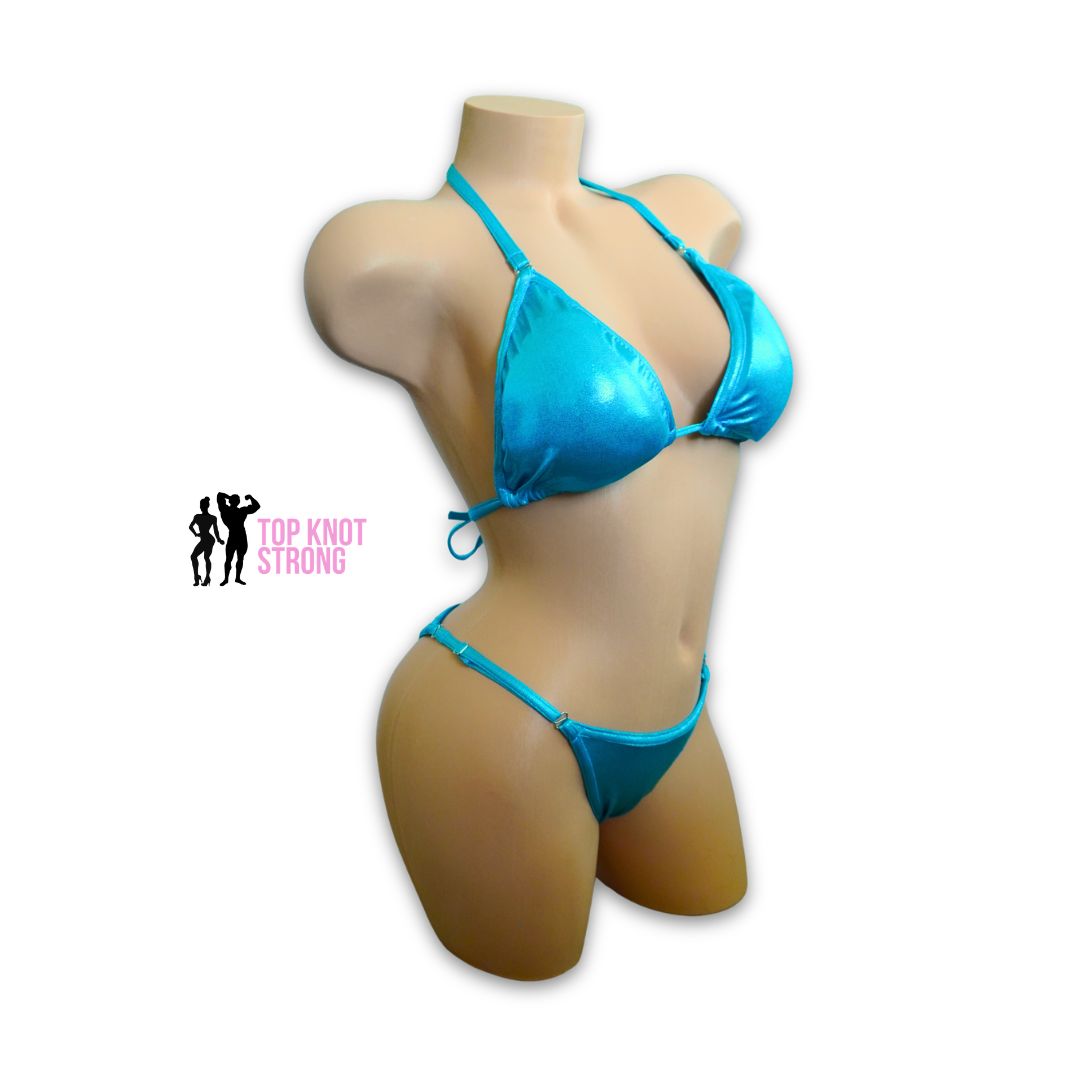 RTS: Aqua Blue Fit Model Bikini Competition Suit