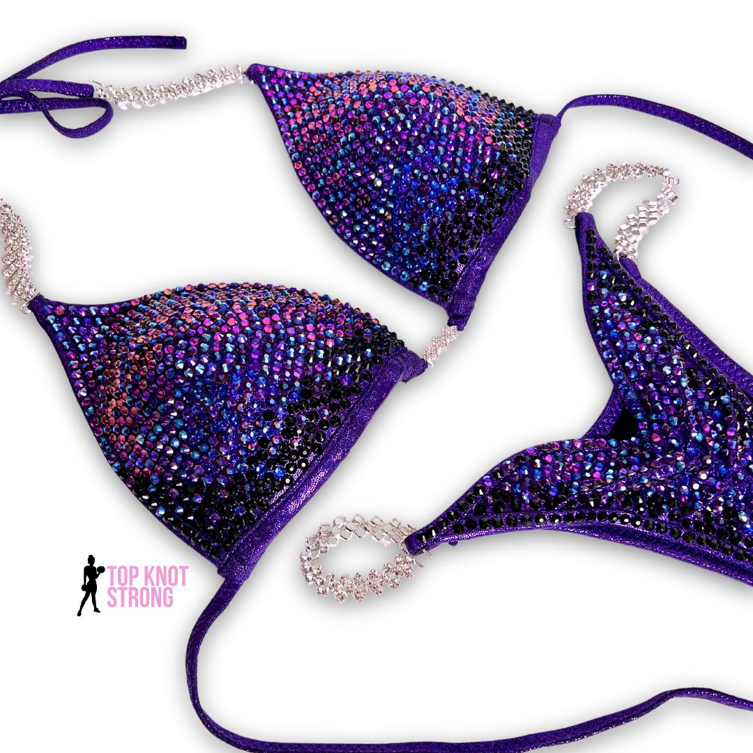 Purple Vixen Crystal Bikini Competition Suit