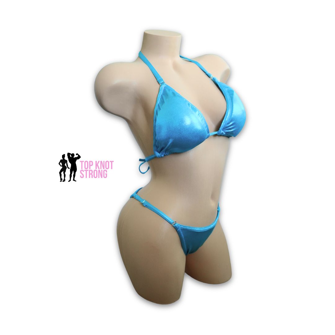 Aqua Blue Fit Model Bikini Competition Suit