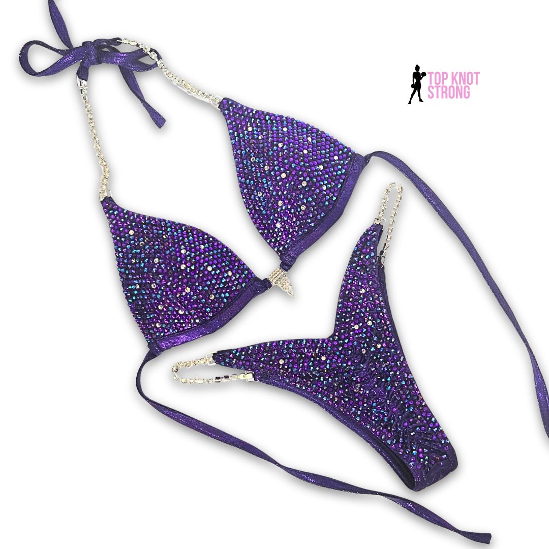Purple Reign Crystal Bikini Competition Suit