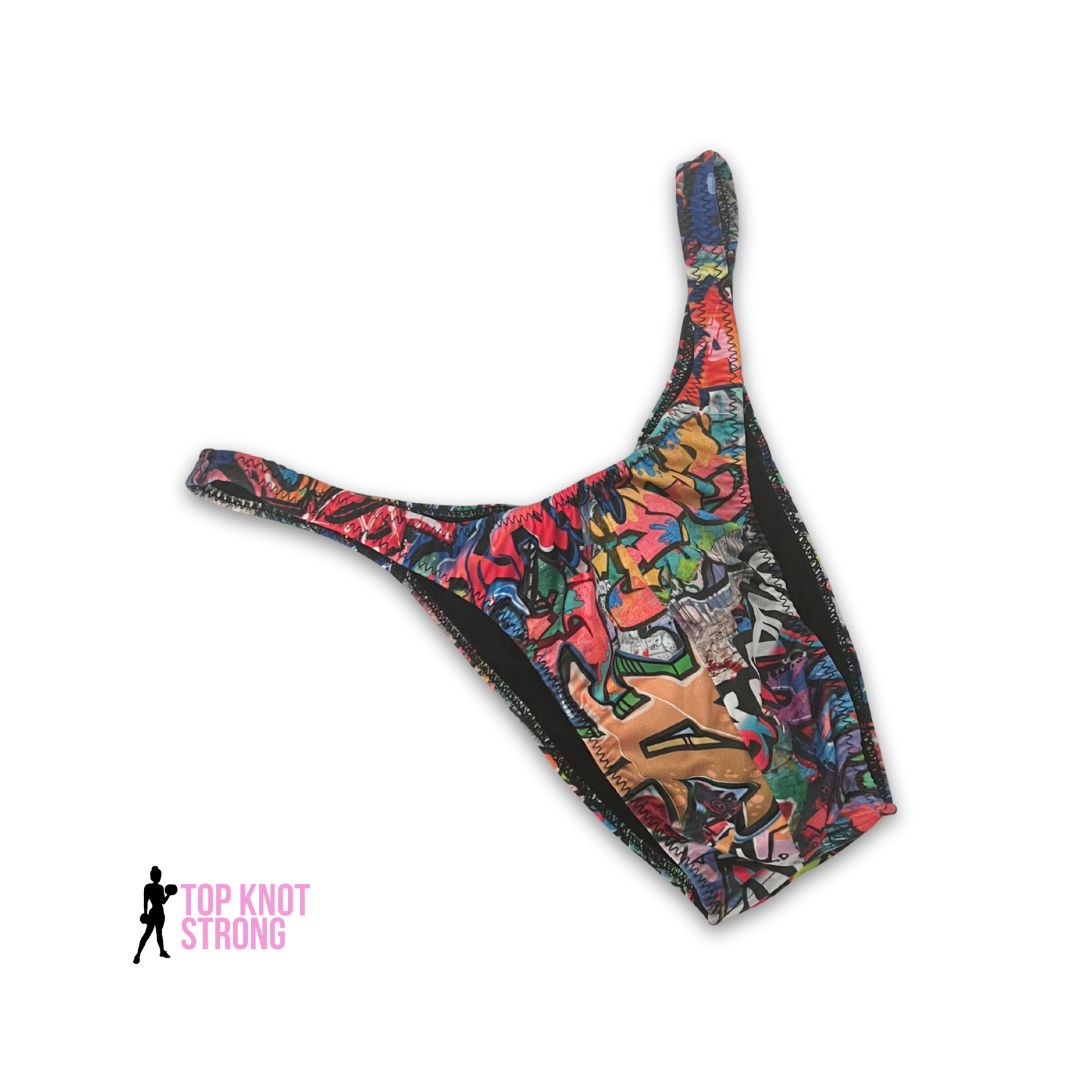 Graffiti Print Men's Bodybuilding Posing Trunks
