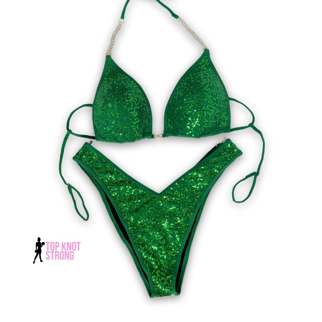 Kelly Green Sequin Custom Figure Competition Suit