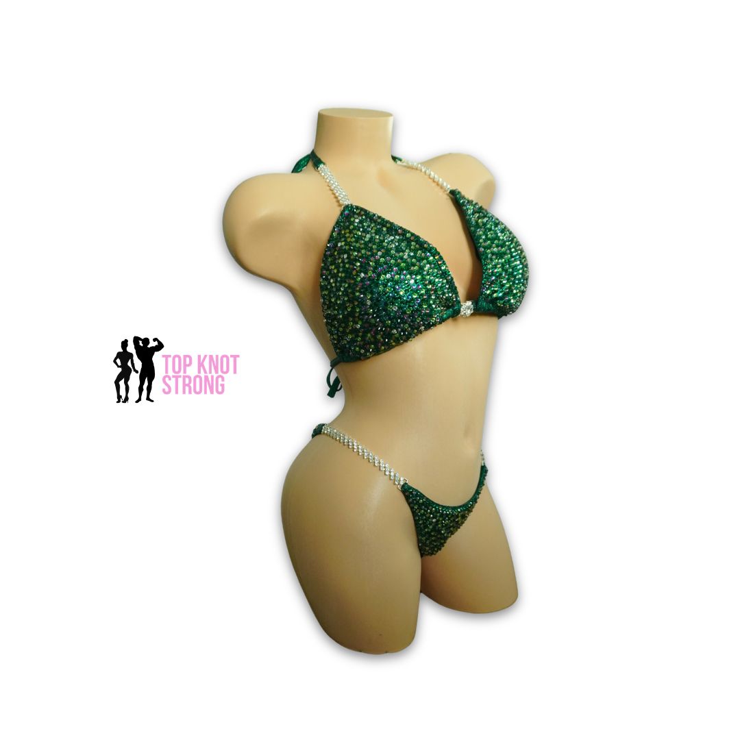 Emerald Enchantress Crystal Bikini Competition Suit