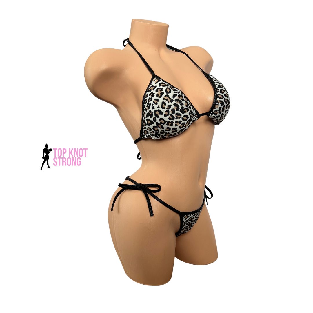 Leopard Print Bikini Practice Posing Suit