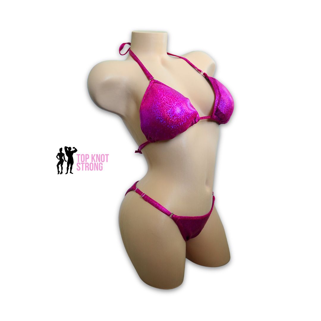 Raspberry Red Fit Model Bikini Competition Suit
