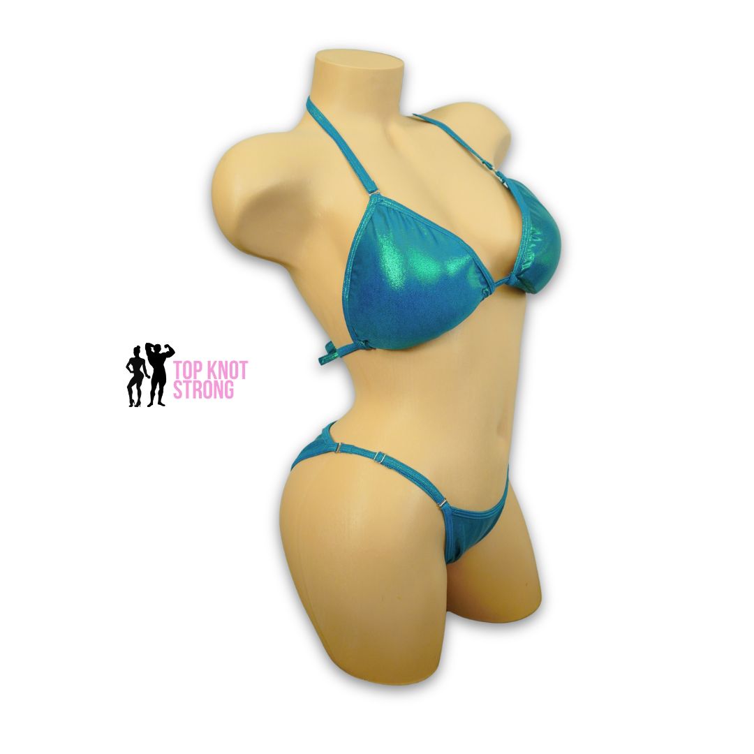 Mystique Teal Fit Model Bikini Competition Suit