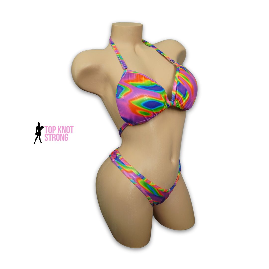 Purple Psychedelic Figure Physique Posing Practice Suit