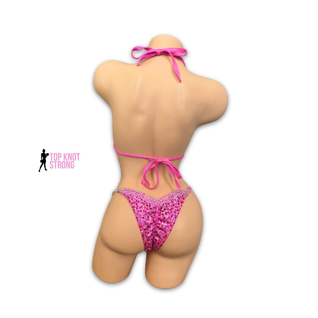 Dolly Neon Pink Crystal Bikini Competition Suit