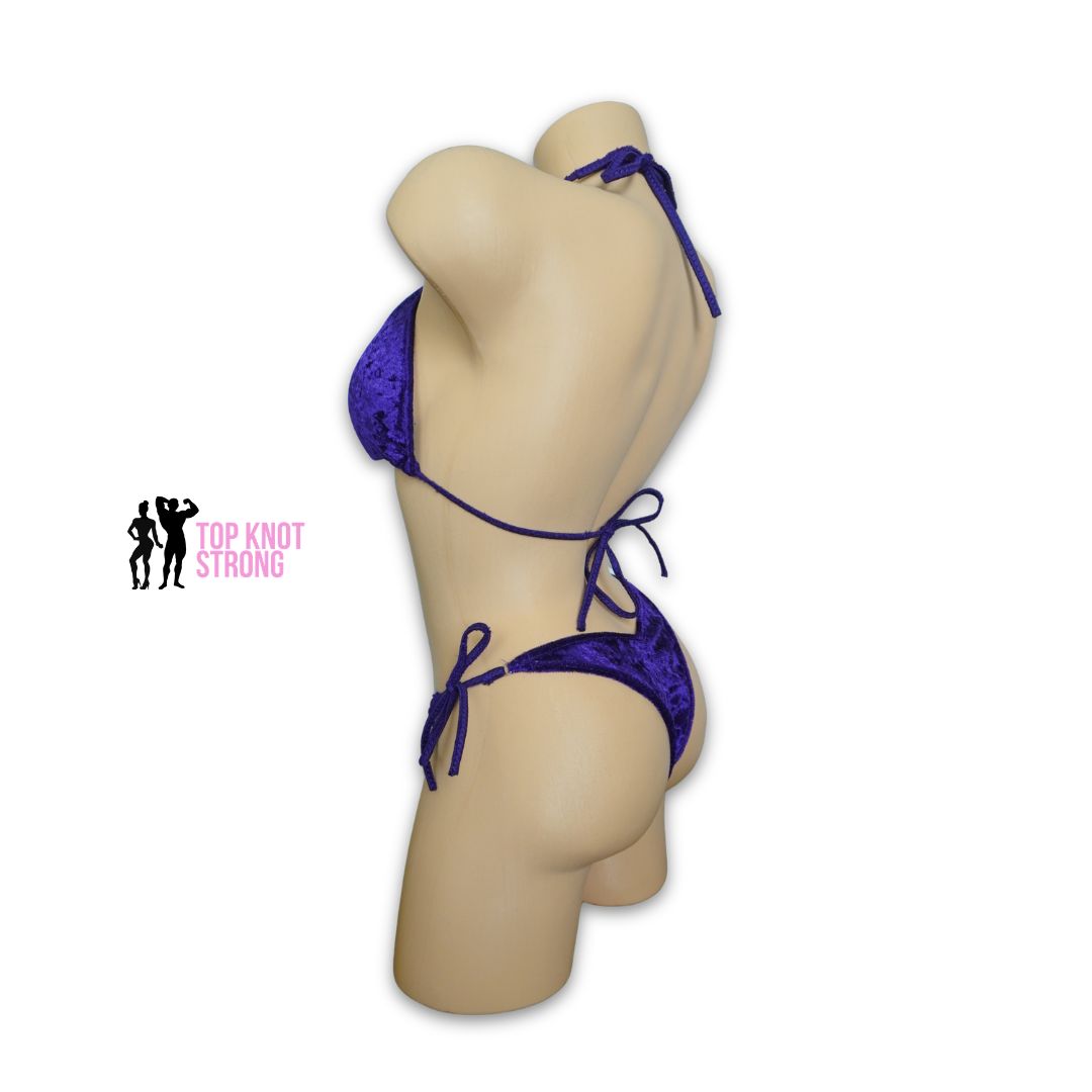 Purple Velvet Bikini Posing Practice Suit