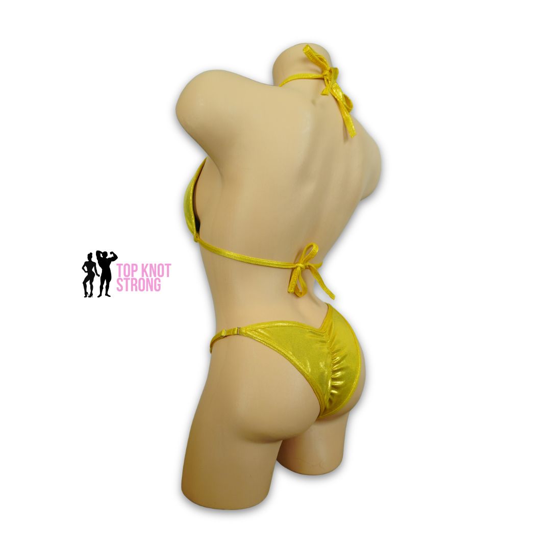 Yellow Gold Fit Model Bikini Competition Suit