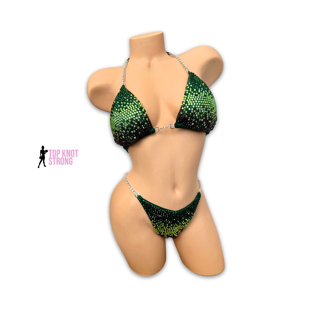 Vipers Kiss Forest Green Crystal Wellness Competition Suit