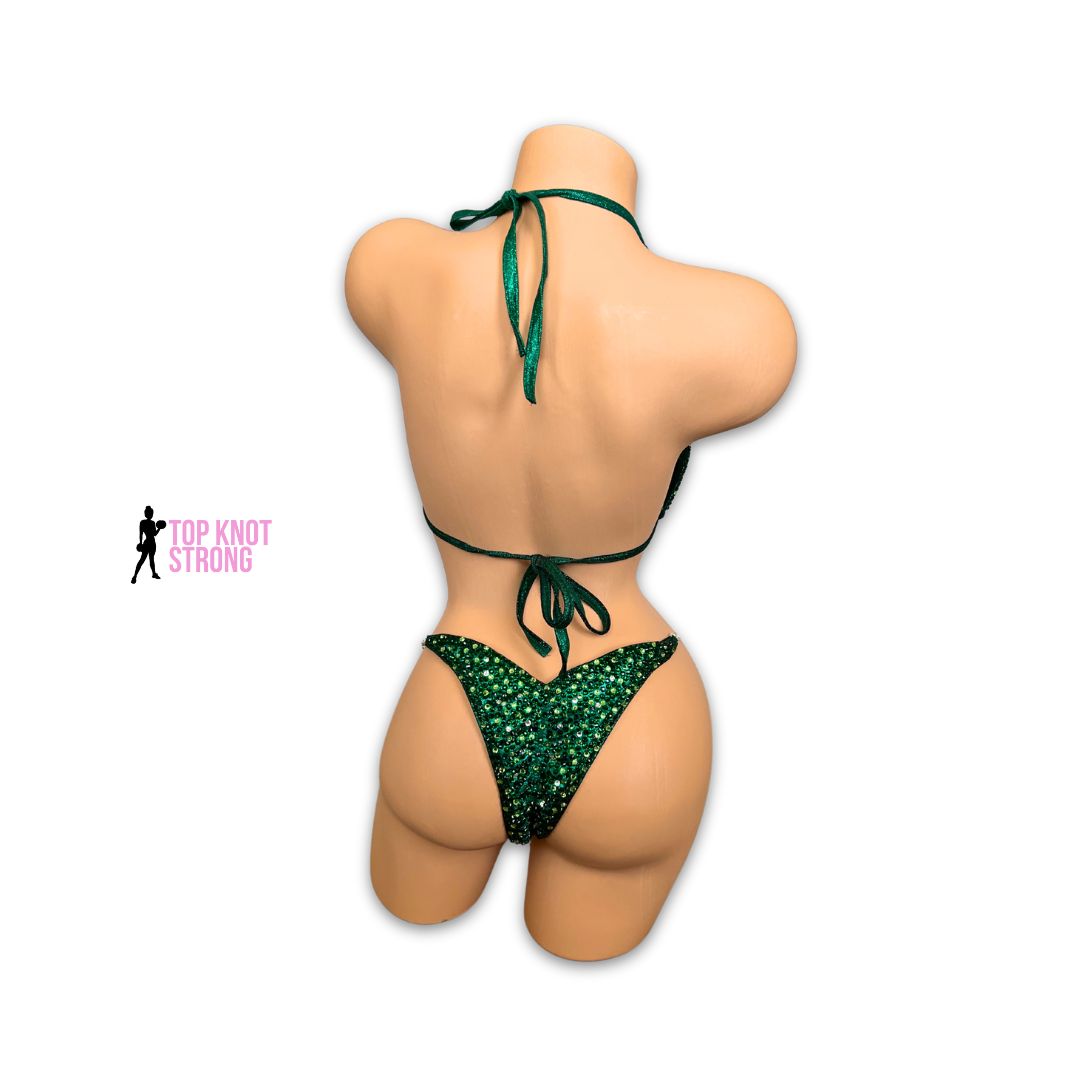 Emerald Green Envy Crystal Bikini Competition Suit