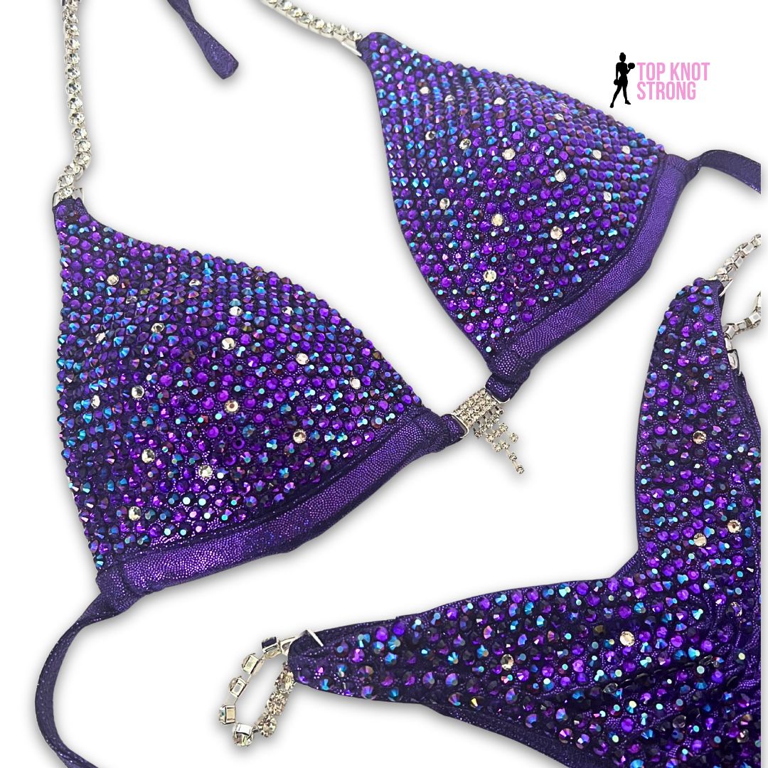 Purple Reign Crystal Bikini Competition Suit