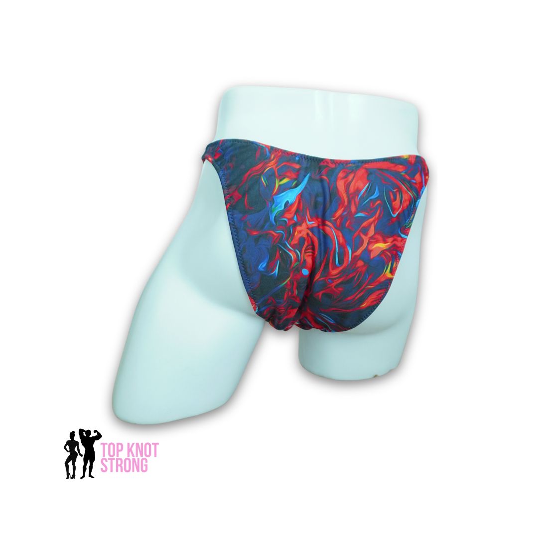 Flame Print Men's Bodybuilding Posing Trunks