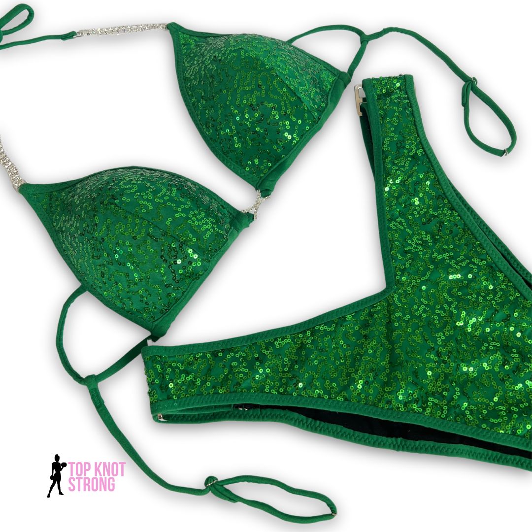 Kelly Green Sequin Custom Figure Competition Suit