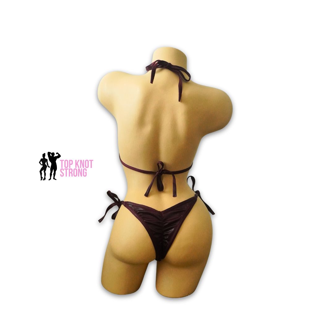 Burgundy Red Bikini Posing Practice Suit