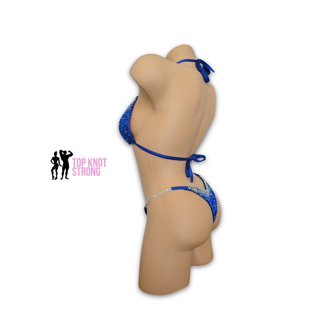 Serena Navy Blue Crystal Bikini Competition Suit