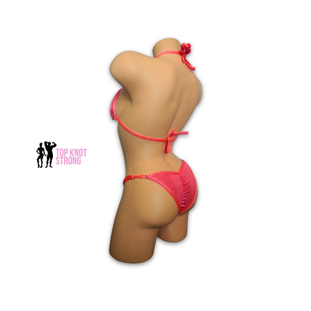 Coral Orange Fit Model Bikini Competition Suit